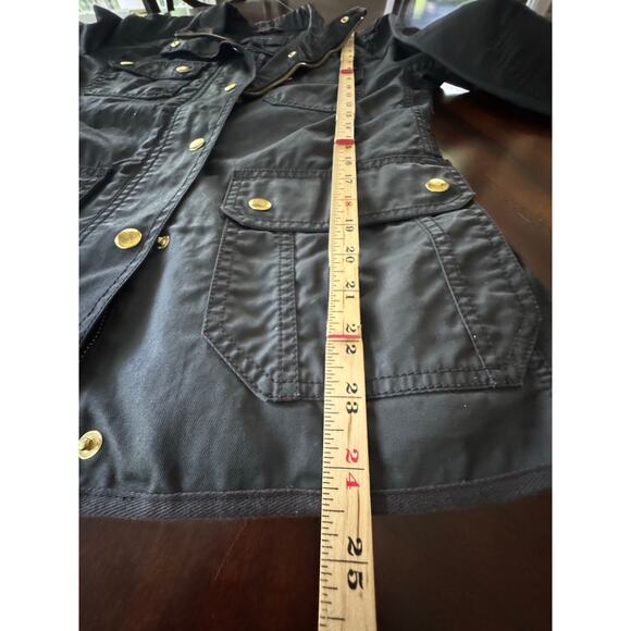 J Crew Downtown field jacket waxed cotton small Military pockets gold buttons - Picture 10 of 10